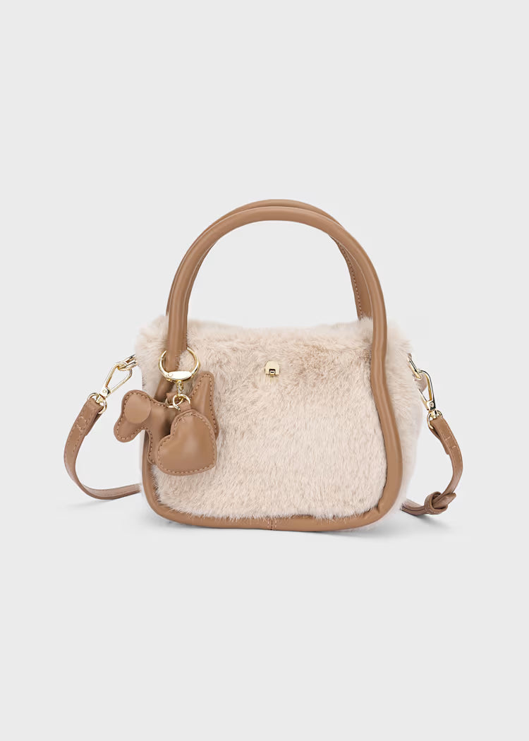 MAYORAL GIRLS FAUX-FUR BAG WITH CHARMS