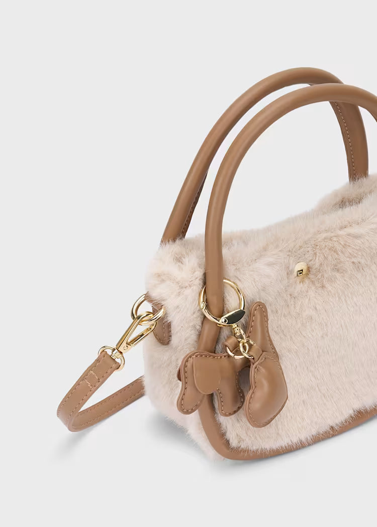 MAYORAL GIRLS FAUX-FUR BAG WITH CHARMS