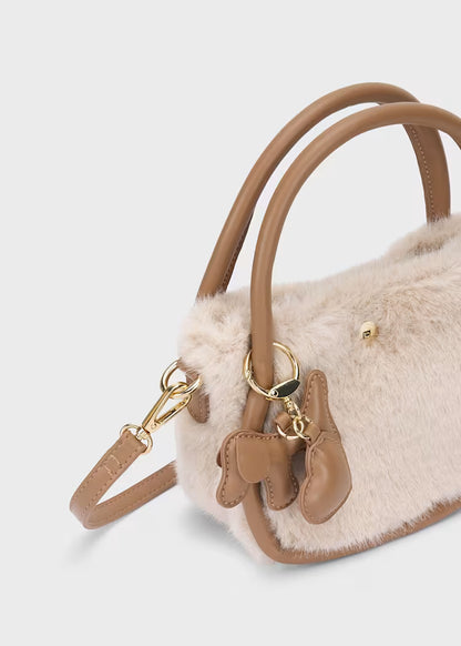 MAYORAL GIRLS FAUX-FUR BAG WITH CHARMS
