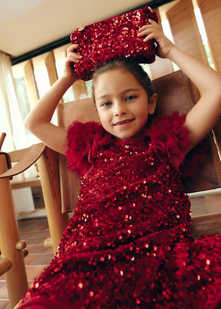 ABEL&LULA BY MAYORAL VELVET SEQUIN BAG