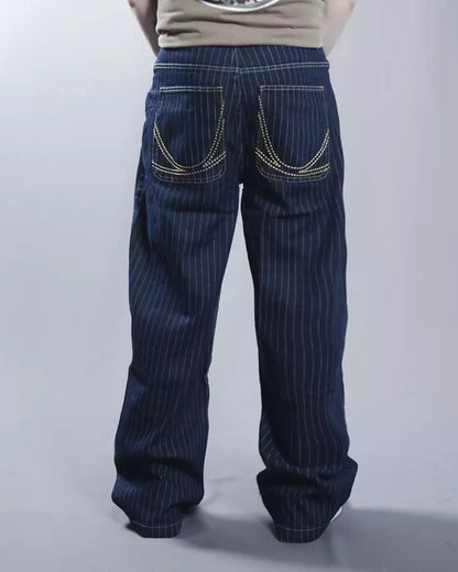 KARL KANI OG PINSTRIPE RELAXED FIT JEANS