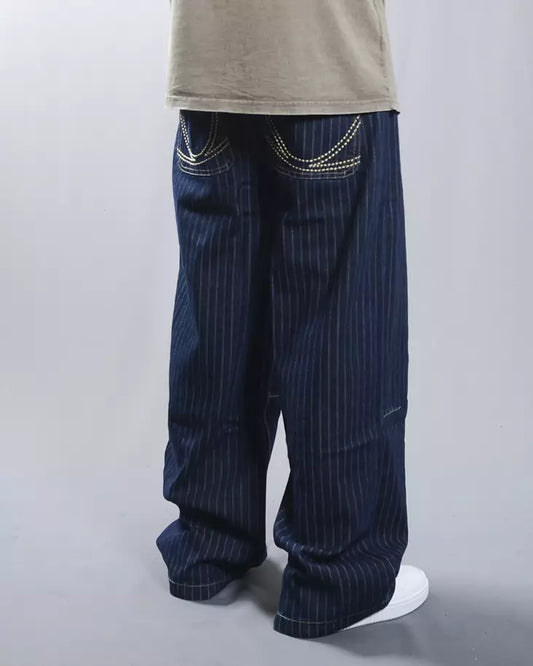 KARL KANI OG PINSTRIPE RELAXED FIT JEANS