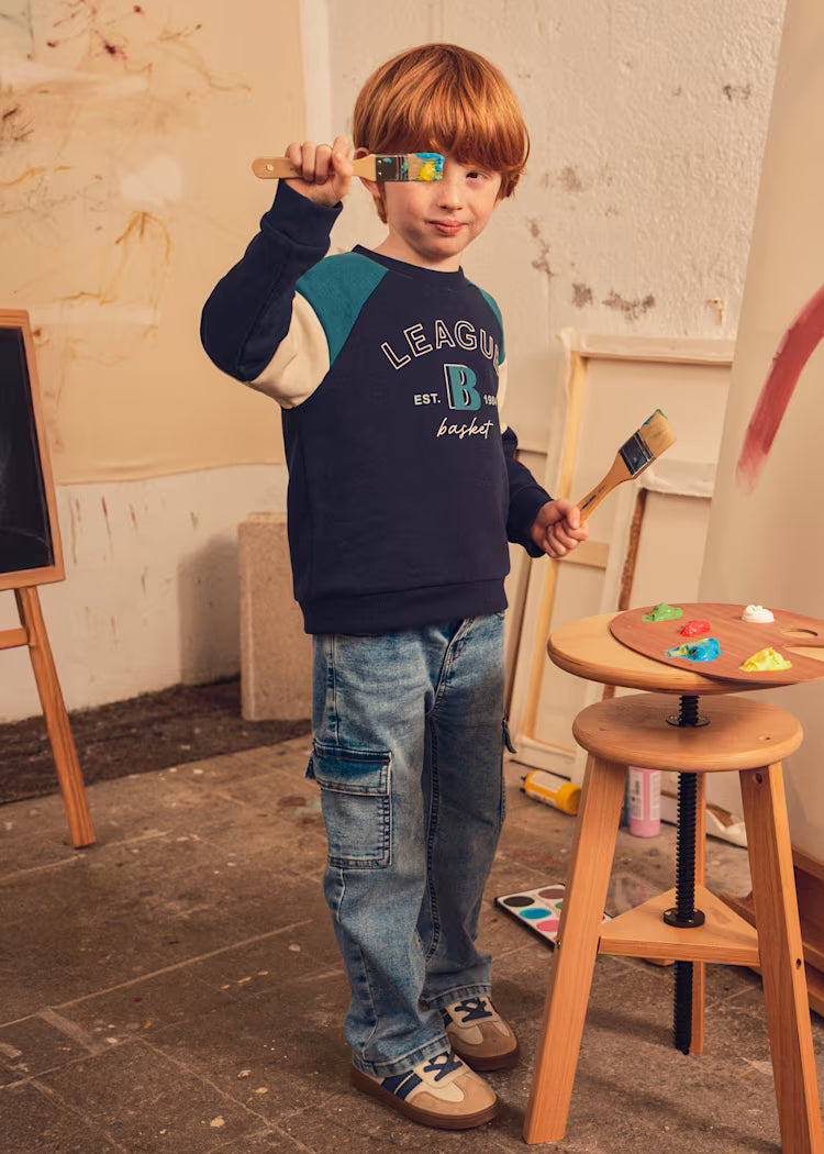 MAYORAL KIDS SOFT DENIM CARGO PANTS