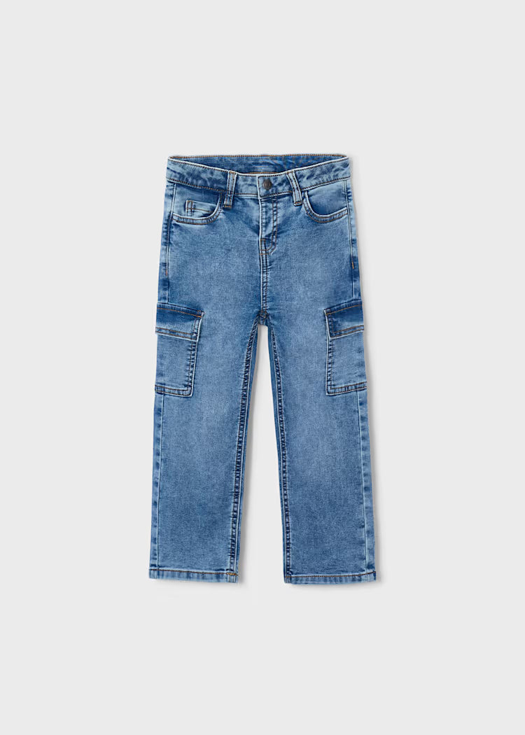 MAYORAL KIDS SOFT DENIM CARGO PANTS