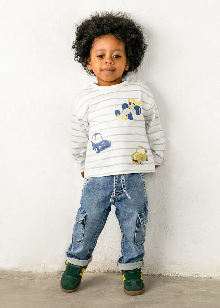 MAYORAL KIDS SOFT DENIM CARGO PANTS