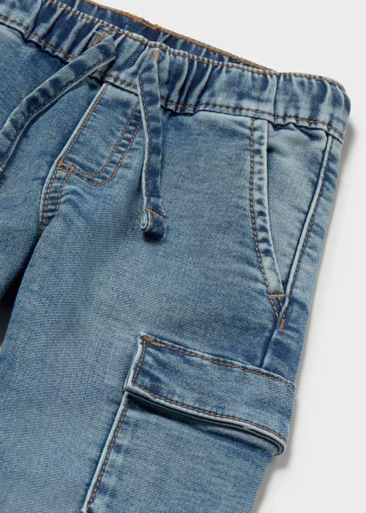 MAYORAL KIDS SOFT DENIM CARGO PANTS