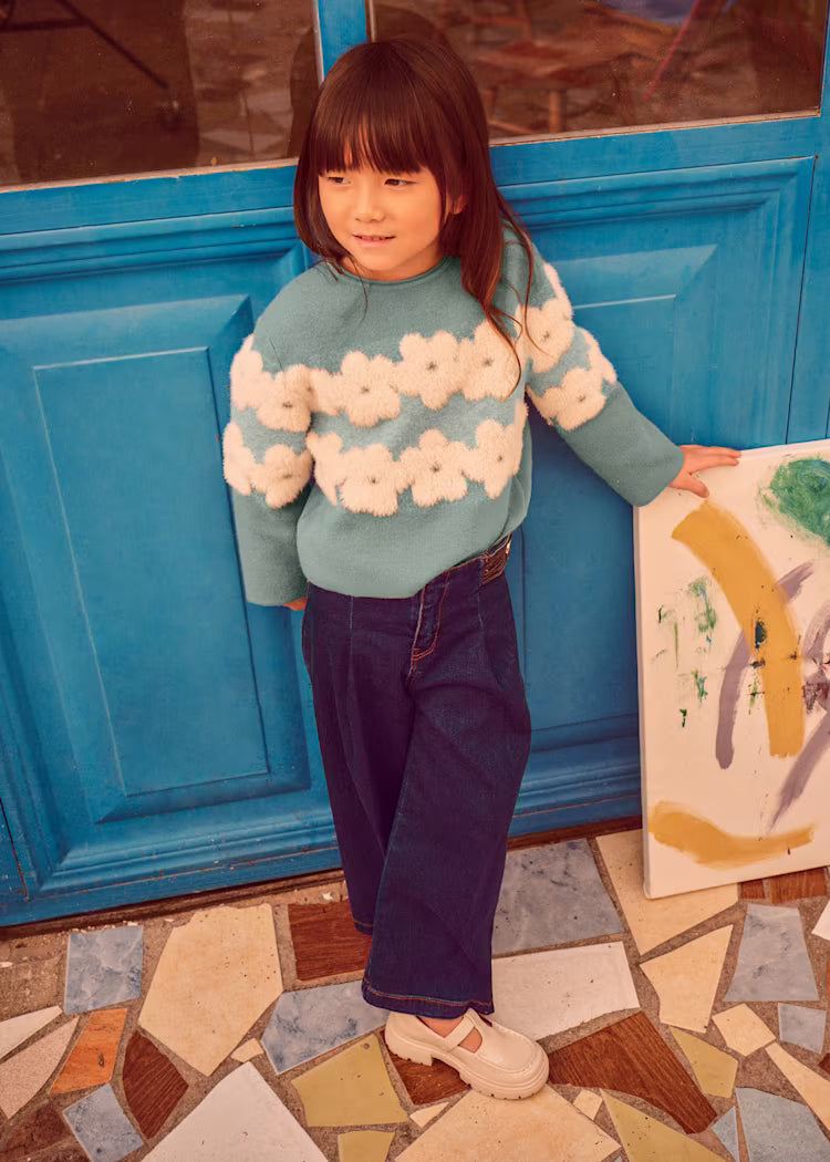 MAYORAL KIDS WDE LEG DENIM PANTS