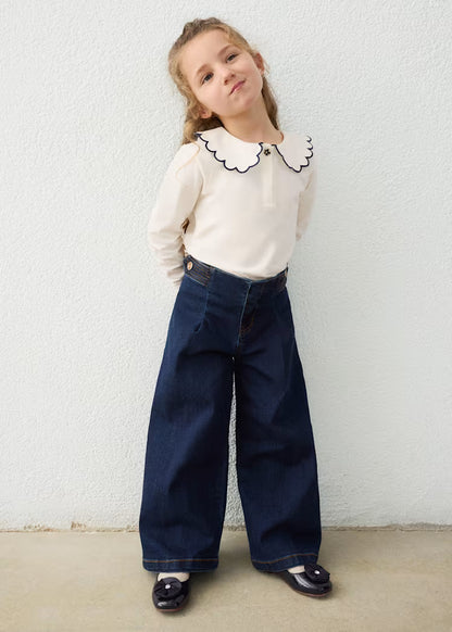 MAYORAL KIDS WDE LEG DENIM PANTS