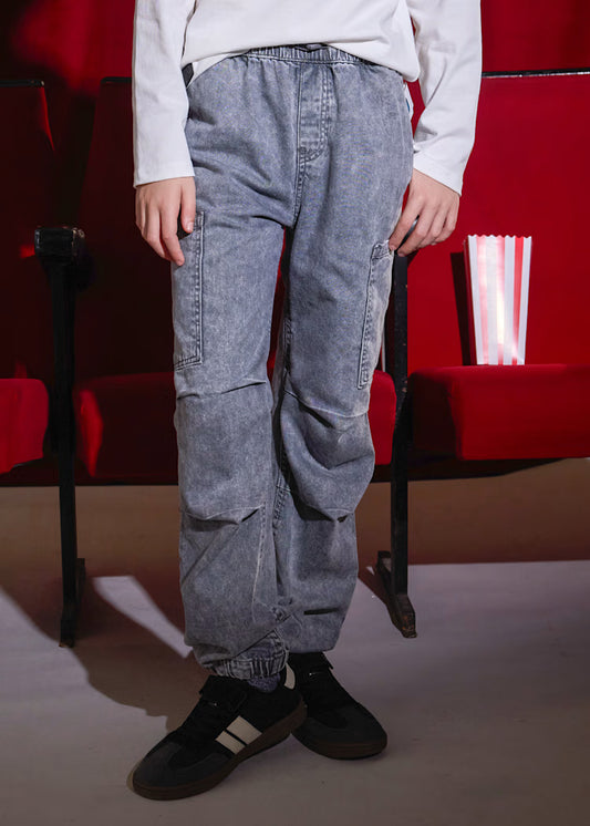 MAYORAL UNISEX DENIM PARACHUTE CARGO PANTS