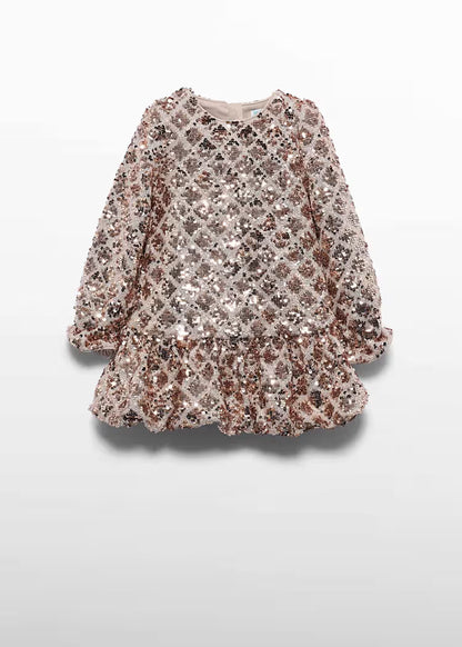 ABEL & LULA GIRLS DIAMOND-SEQUIN DRESS