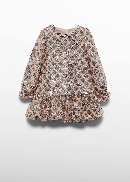 ABEL & LULA GIRLS DIAMOND-SEQUIN DRESS