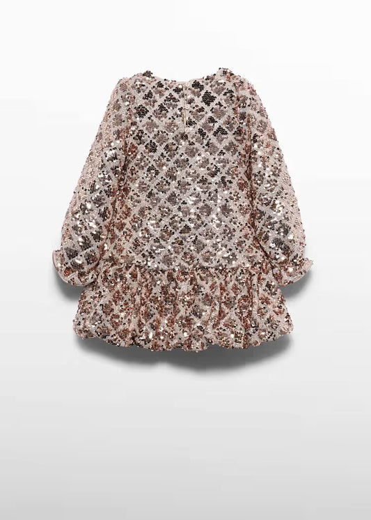 ABEL & LULA GIRLS DIAMOND-SEQUIN DRESS