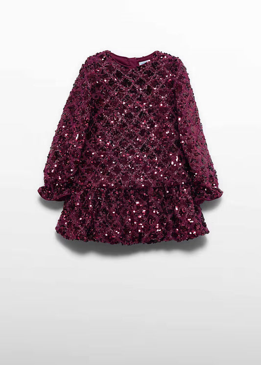 ABEL & LULA GIRLS DIAMOND-SEQUIN DRESS
