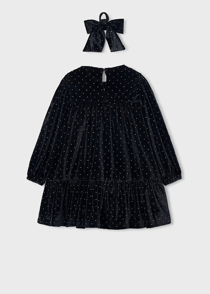 MAYORAL KIDS VELVET DRESS WITH SCRUNCHIE