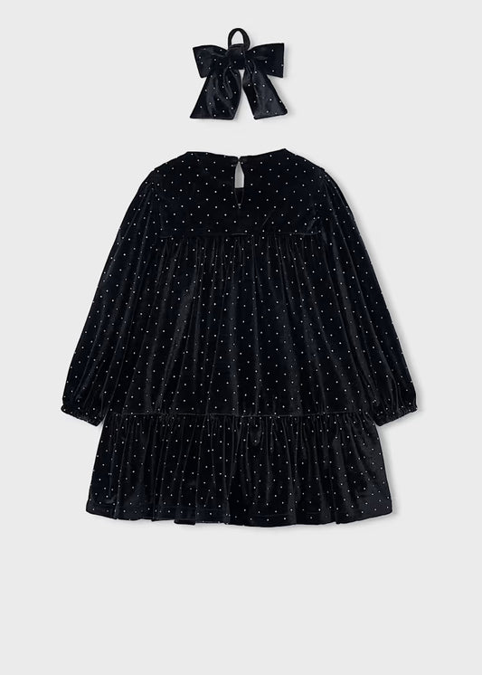 MAYORAL KIDS VELVET DRESS WITH SCRUNCHIE