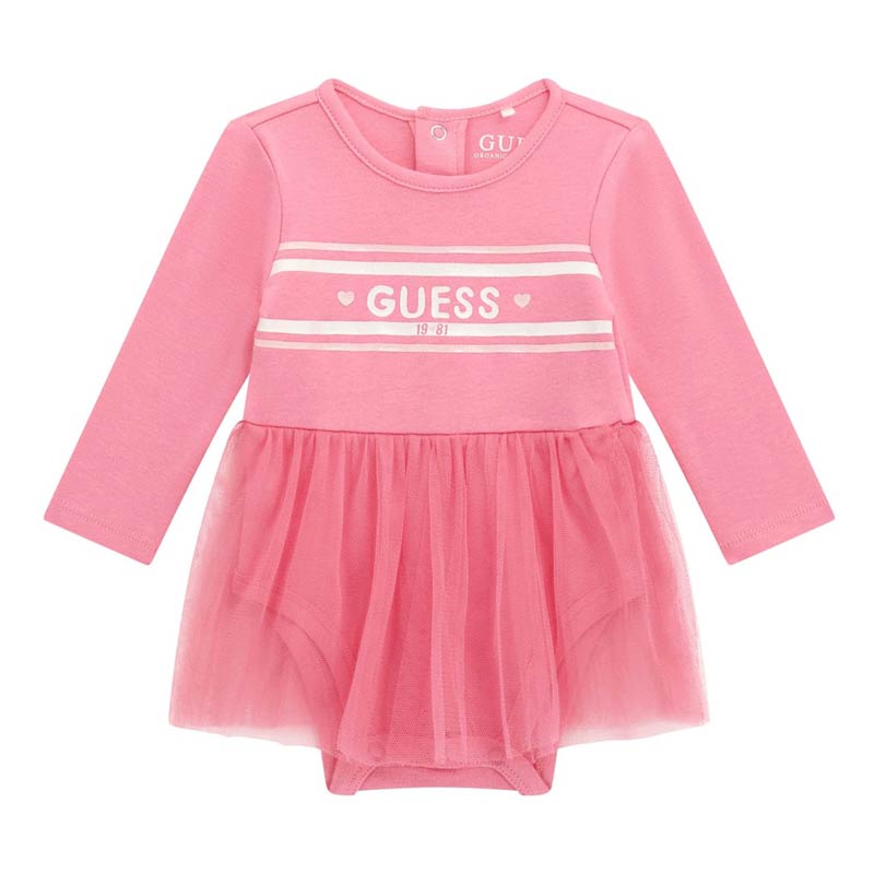 GUESS BABY DRESS WITH INTERLOCK OVERALL