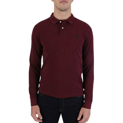 U.S POLO ASSN  LS POLO SHIRT IN PIQUE COTTON