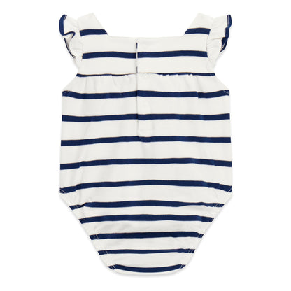 GUESS KIDS GIRLS STRIPED INTERLOCK BODYSUIT