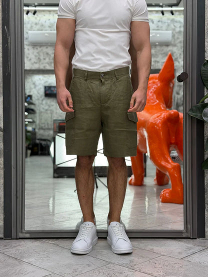 GIANNI LUPO LINEN CARGO SHORTS