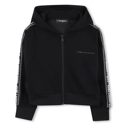 KARL LAGERFELD KIDS SIDE LOGO TAPE ZIP HOODIE