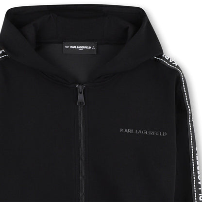 KARL LAGERFELD KIDS SIDE LOGO TAPE ZIP HOODIE