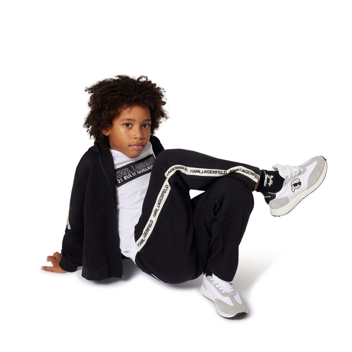 KARL LAGERFELD KIDS SIDE TAPE LOGO SWEATSHIRT