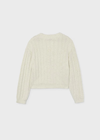 MAYORAL GIRLS KNITTED ALLOVER SEQUINS CARDIGAN