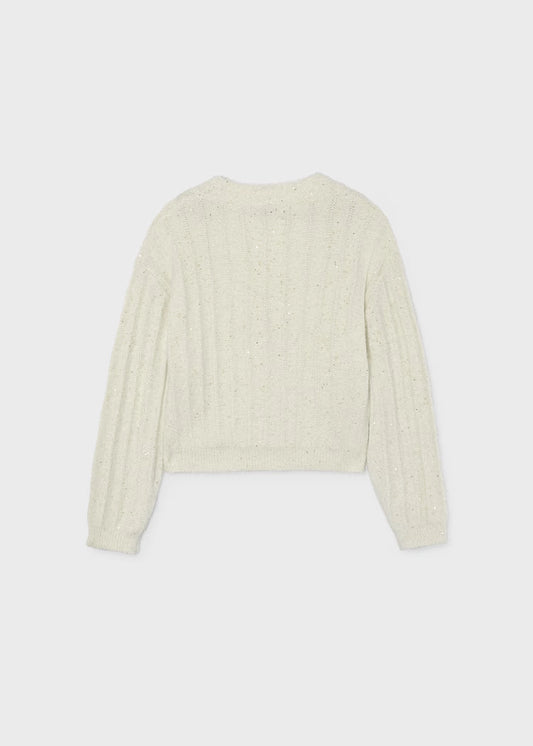 MAYORAL GIRLS KNITTED ALLOVER SEQUINS CARDIGAN