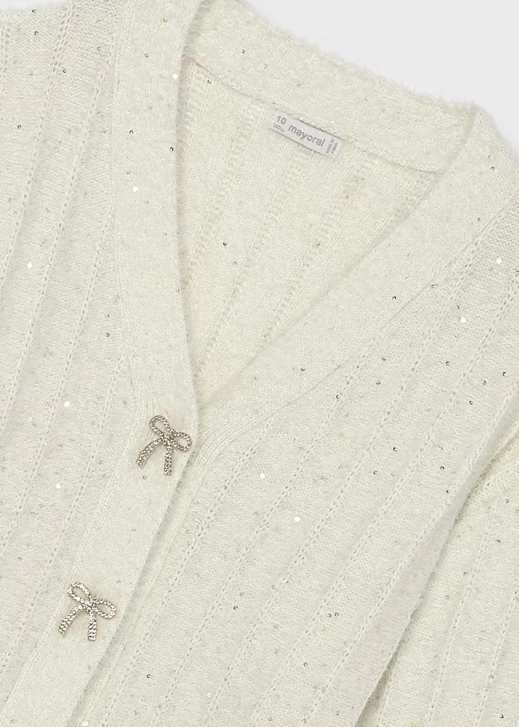MAYORAL GIRLS KNITTED ALLOVER SEQUINS CARDIGAN