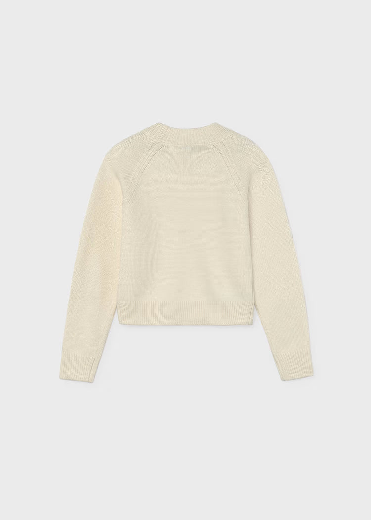 MAYORAL KIDS STRASS APPLIQUE KNITTED SWEATER