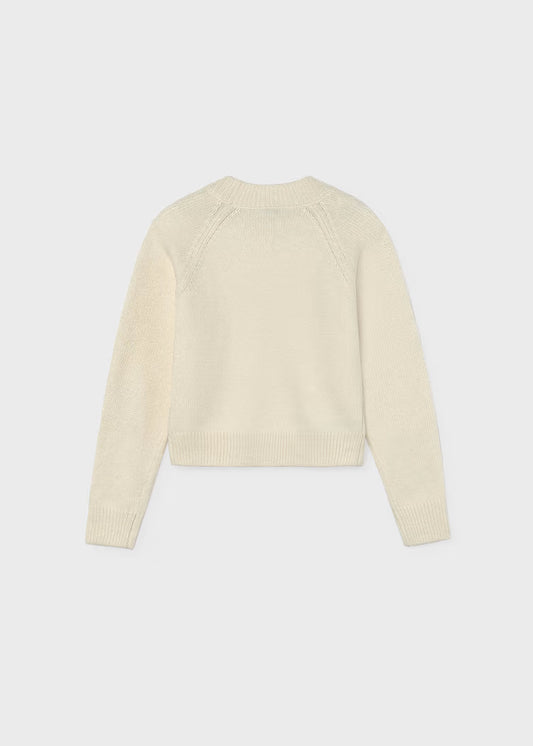 MAYORAL KIDS STRASS APPLIQUE KNITTED SWEATER