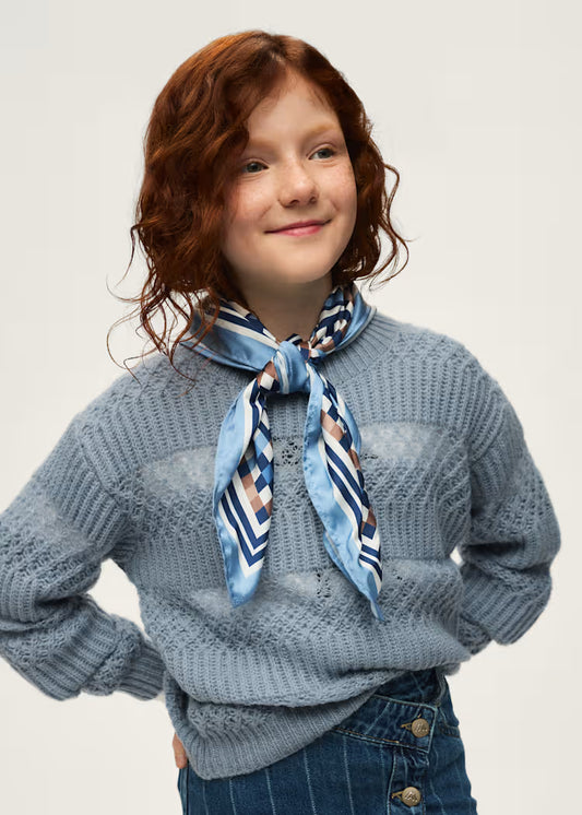 MAYORAL GIRLS TEXTURED OPENWORK SWEATER