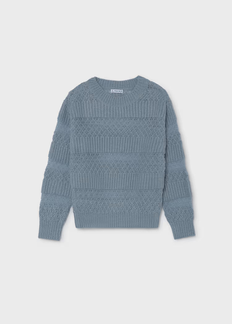 MAYORAL GIRLS TEXTURED OPENWORK SWEATER