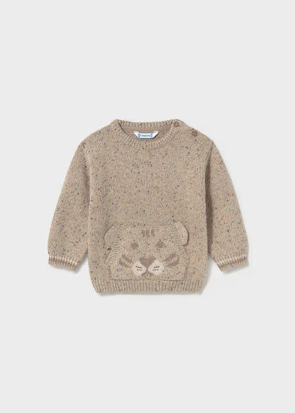 MAYORAL KIDS FACE MOTIF KNITTED SWEATER